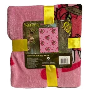 Shrek Big Heart Donkey Pink Travel Blanket 40” X 50”